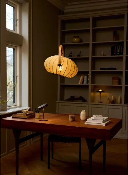 Halo Design 746361 - Pendul pe cablu DC 1xE27/40W/230V, Ø 40 cm, verde/stejar