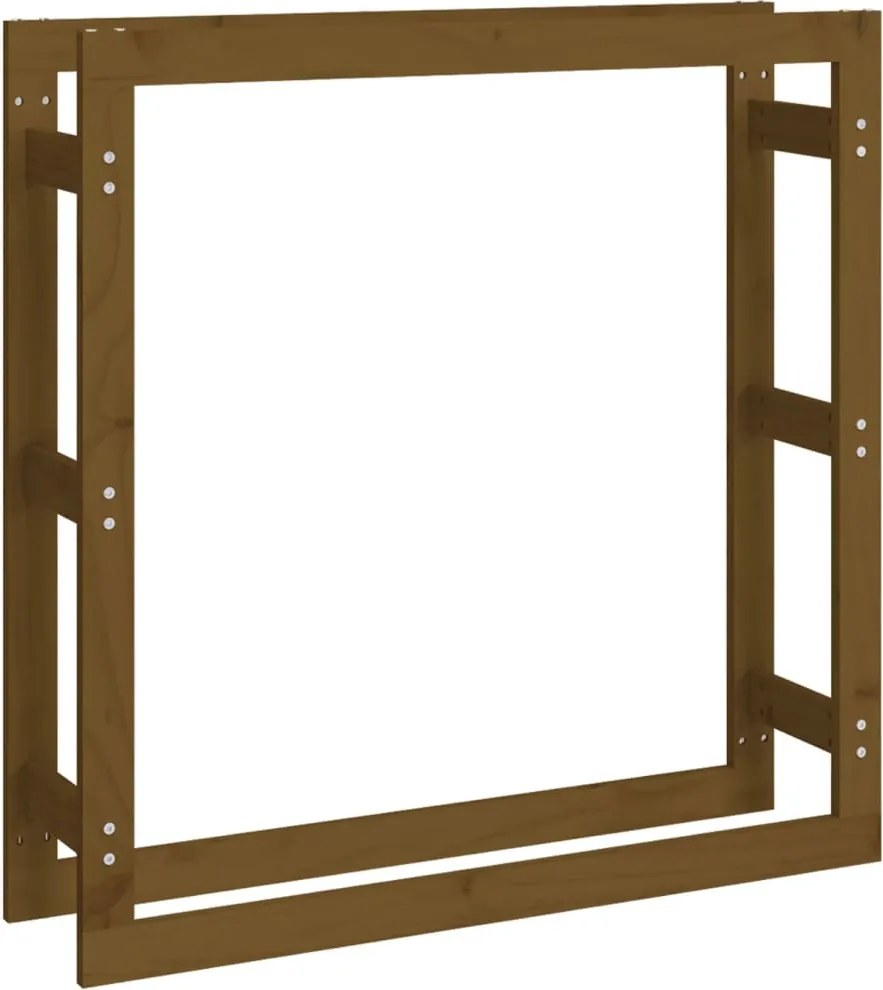 vidaXL Rastel lemne de foc, maro miere, 100x25x100 cm, lemn masiv pin