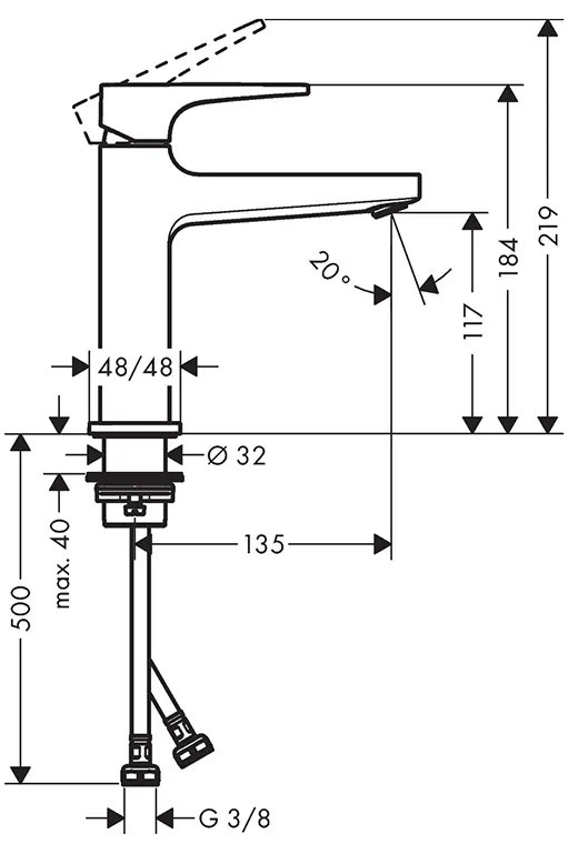 Baterie lavoar, Hansgrohe, Metropol 110, cu ventil, bronz periat