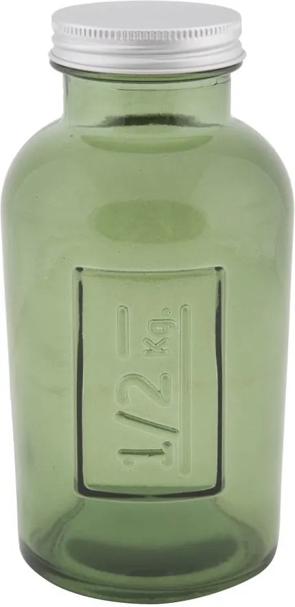 Borcan din sticlă reciclată Mauro Ferretti Coperchio, ⌀ 8,5 cm, verde