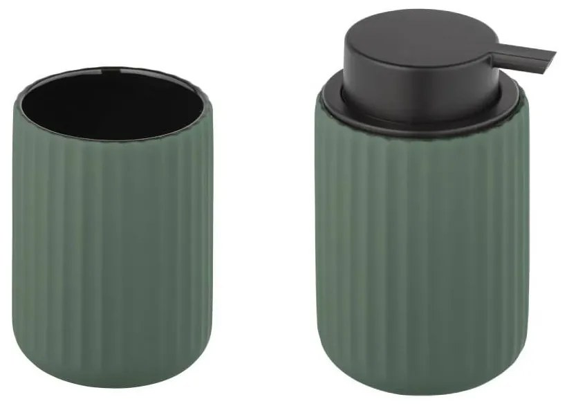 Set de accesorii de baie verde din ceramică Belluno – Wenko