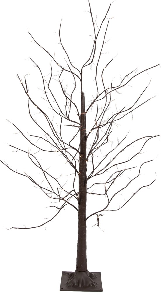 Lampă de podea de Crăciun maro în formă de copac 120 cm, cu LED și timer IP44 - Ki