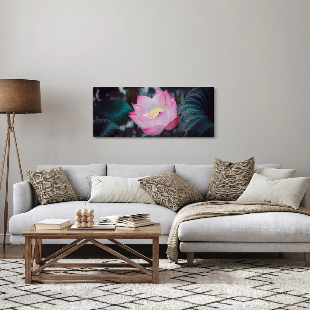 Tablou cu floare roz (120x50 cm)