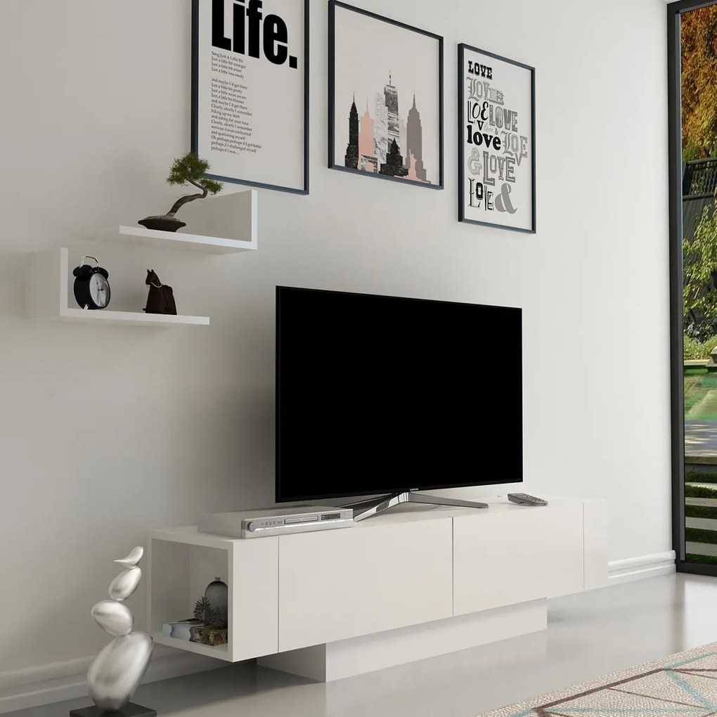 Masă TV albă Matera