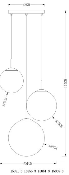 Globo 15855-3 - Lustră pe cablu VARUS 3xE27/40W/230V