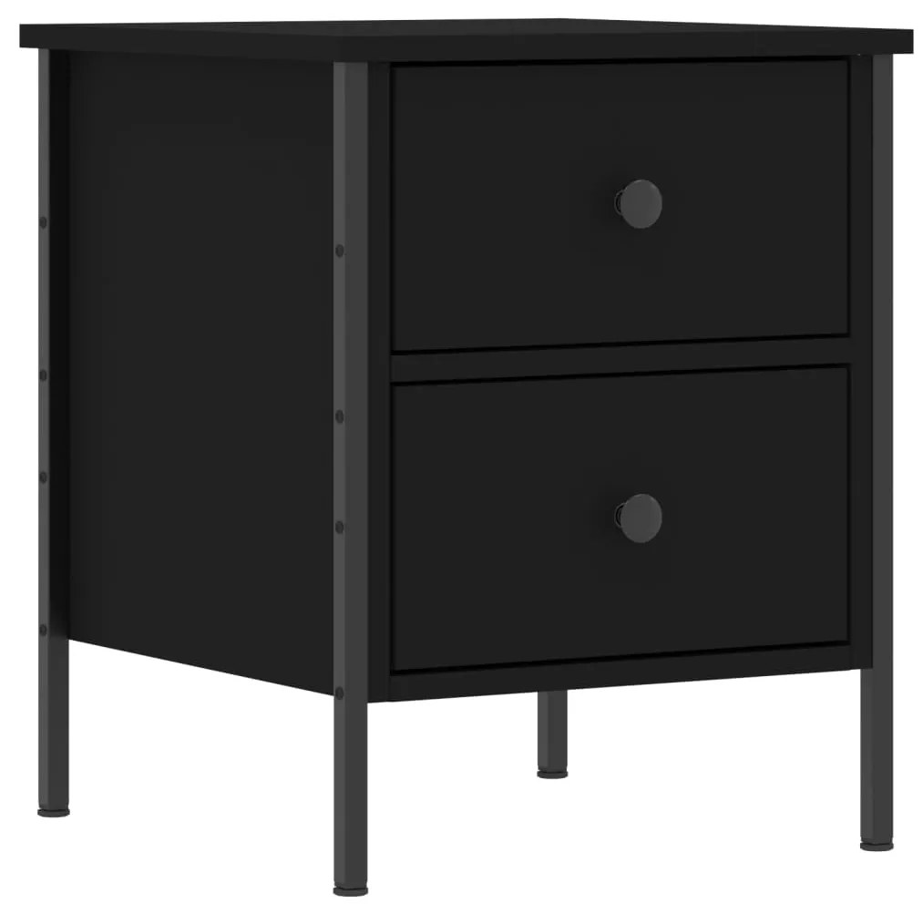 825983 vidaXL Noptieră, negru, 40x42x50 cm, lemn compozit