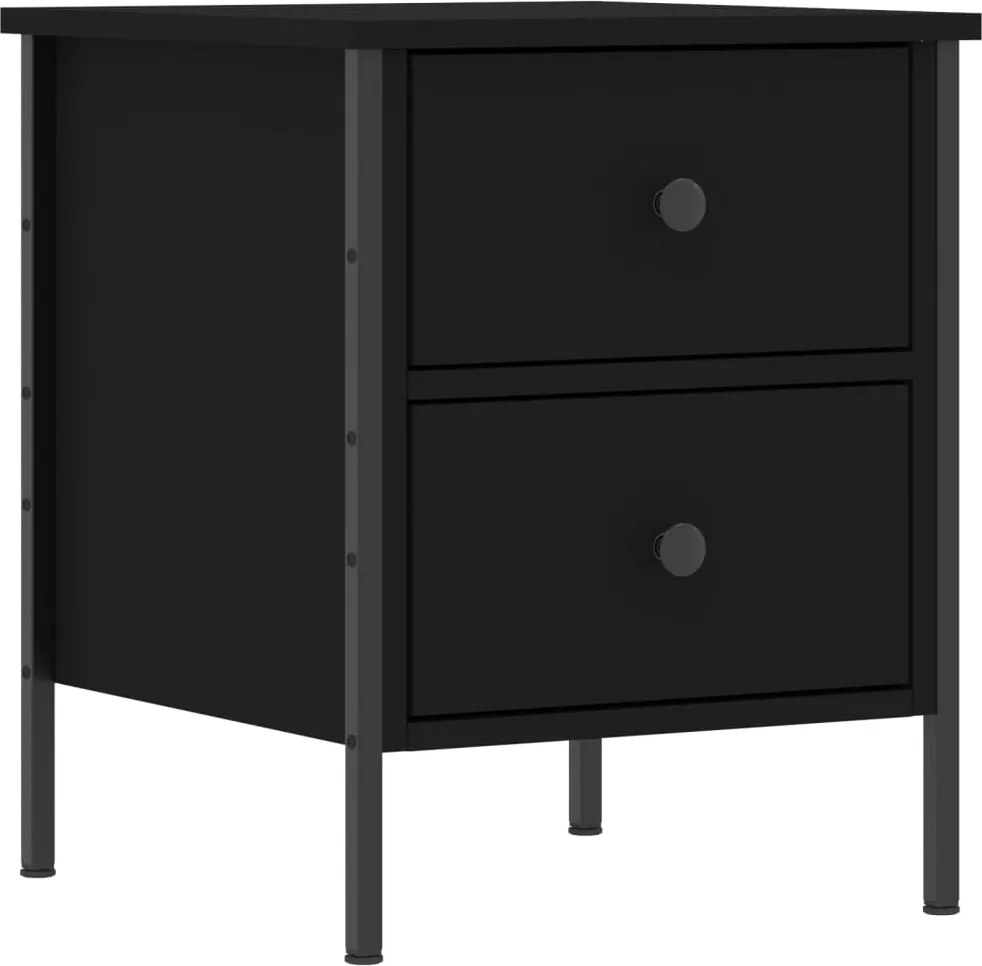 vidaXL Noptieră, negru, 40x42x50 cm, lemn compozit