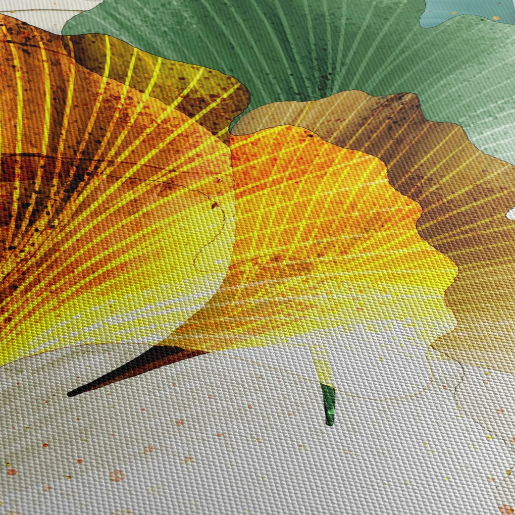 Tablou - Frunze (cu ceas) (90x30 cm)