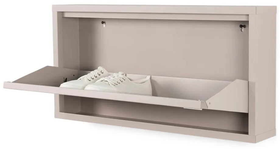 Pantofar taupe cu deschidere înclinată din metal 75x37,5x12,5 cm Billy – Spinder Design