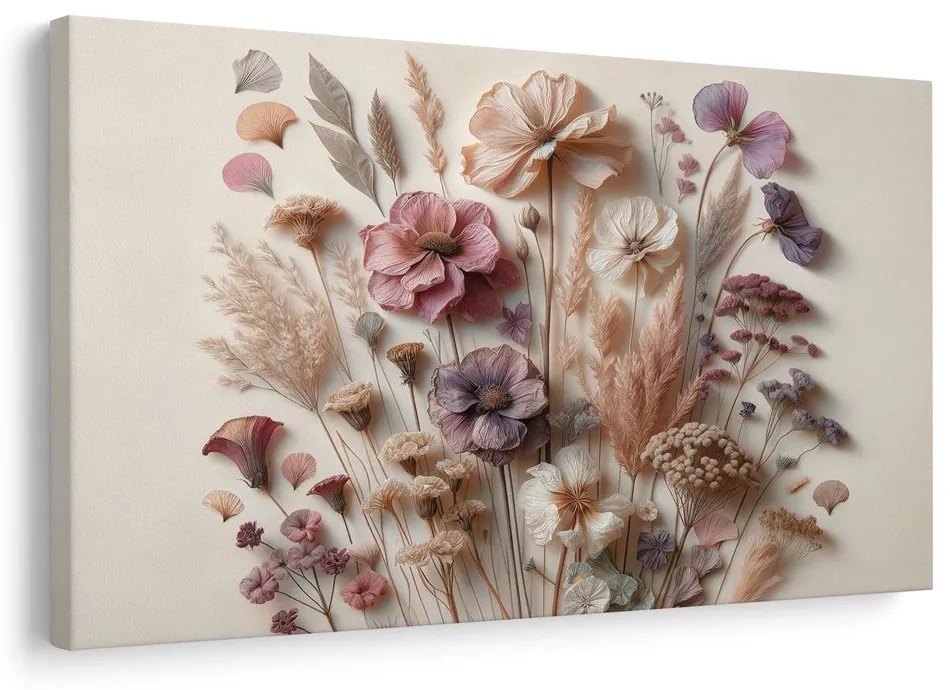 Tablou flori vintage pe fundal deschis