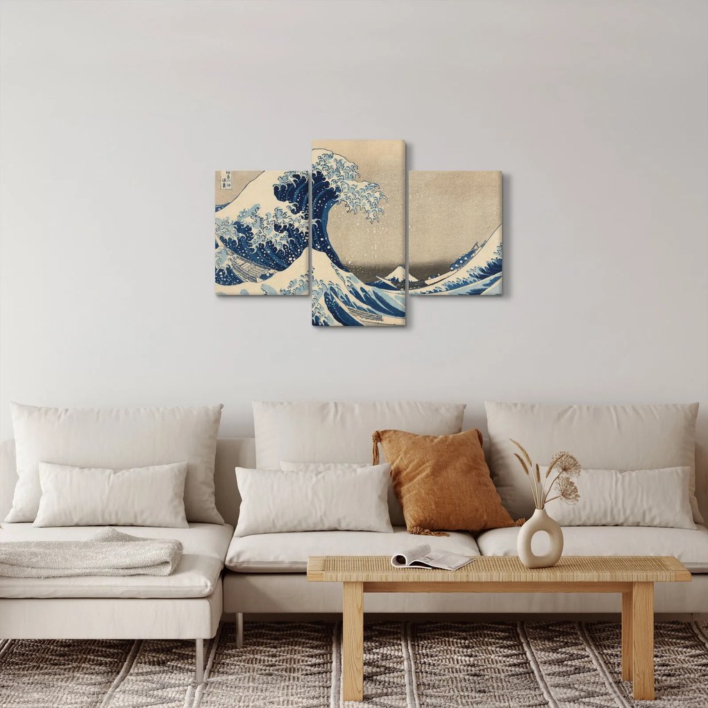 Tablou - Katsushika Hokusai, Under the Wave off Kanagawa, reproducere (90x60 cm)