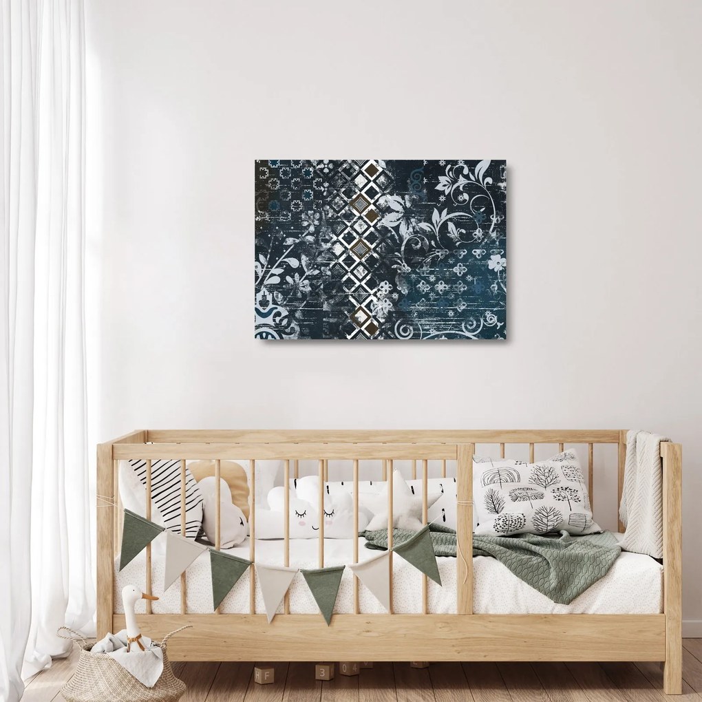 Tablou pe sticlă - Decorațiuni flori (70x50 cm)