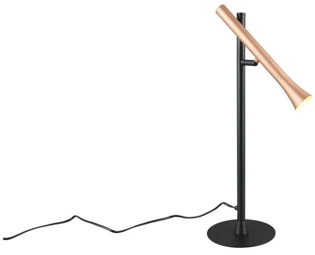 Veioză neagră/aurie LED cu abajur din metal (înălțime 53 cm) Fiato – Trio