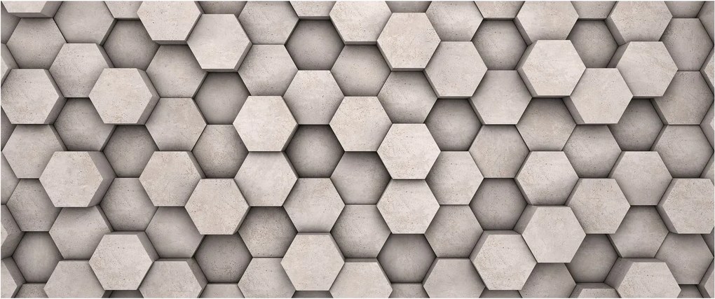 Tablou - Hexagoane design beton (120x50 cm)