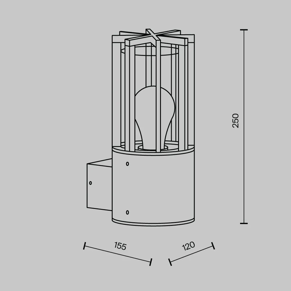 Aplica de perete iluminat exterior IP54 Barrel 1L