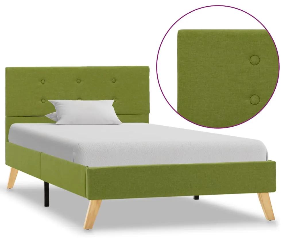 284829 vidaXL Cadru de pat, verde, 100 x 200 cm, material textil