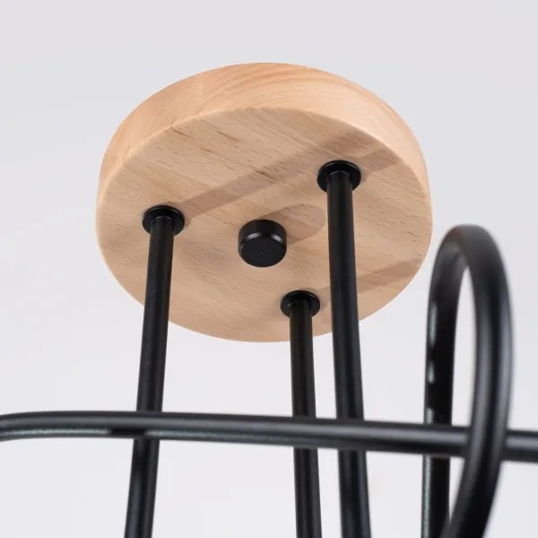 Lustră aplicată Sollux SL.1477 EMBER 3xE27/15W/230V negru/bej/fag