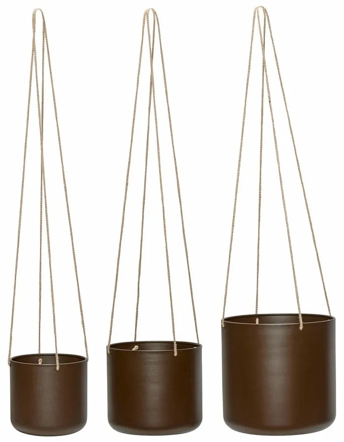 Ghivece decorative 3 buc. din metal de agățat / de perete ø 25 cm Bloom – Hübsch