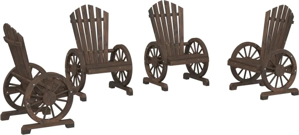 vidaXL Scaune de grădină Adirondack, 4 buc., lemn masiv de brad