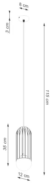 Lustră pe cablu Sollux SL.1332 BRINA 1xG9/8W/230V negru