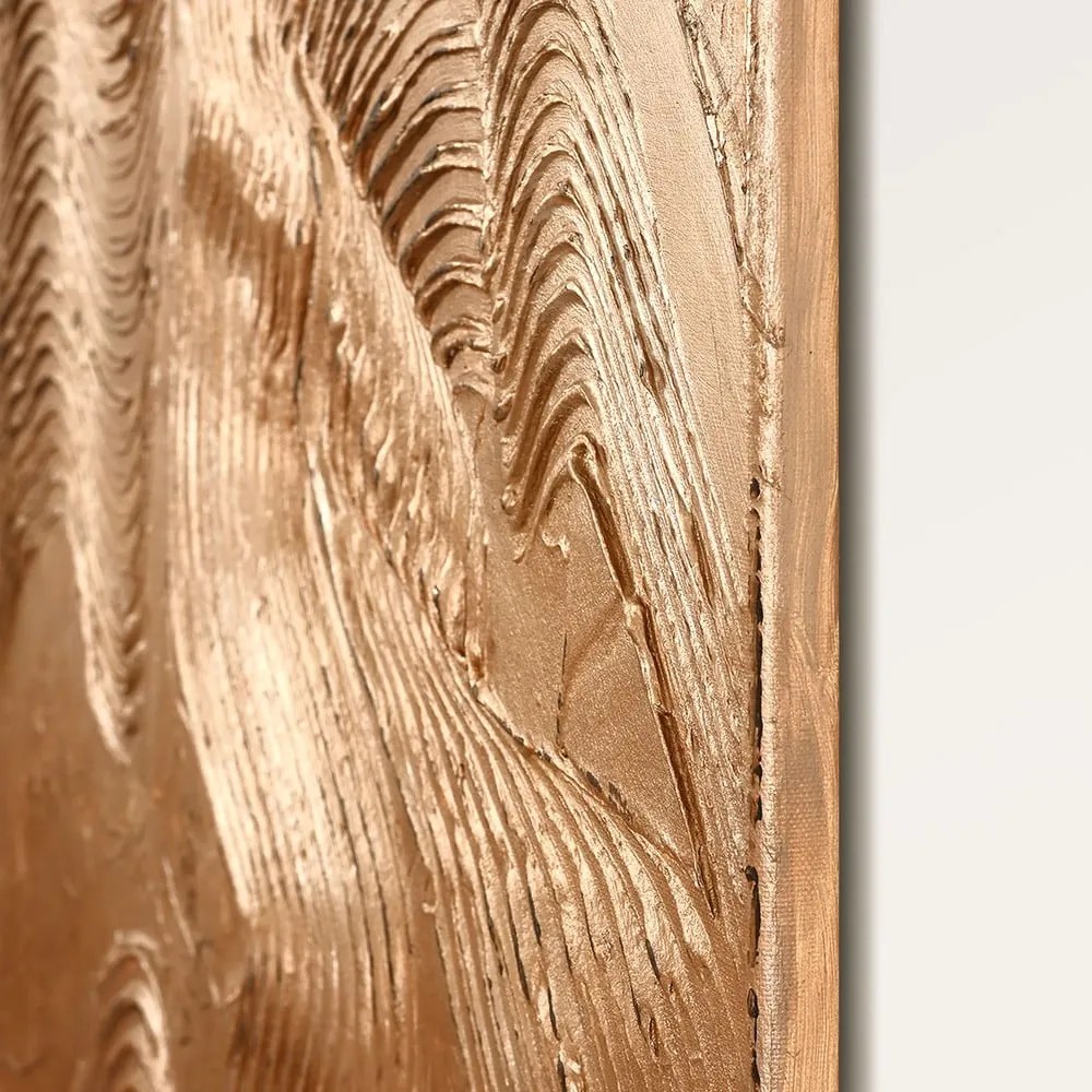 Tablou pictat manual 88x118 cm Metallic Brown – Malerifabrikken