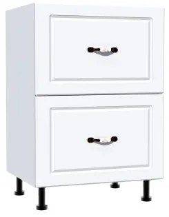 Corp inferior 50 cu 2 sertare metalice greutate Zebra MDF alb