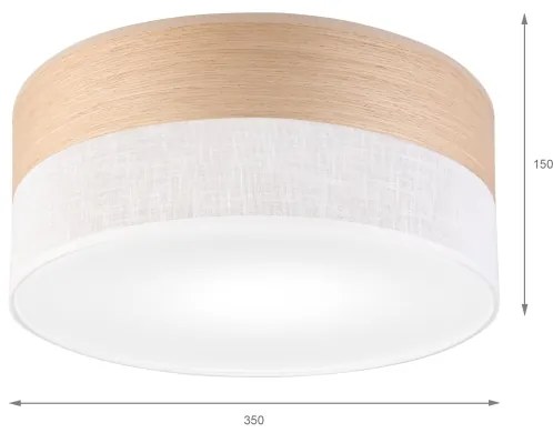 Plafonieră SIRJA WOOD 1xE27/15W/230V d. 35 cm alb/stejar