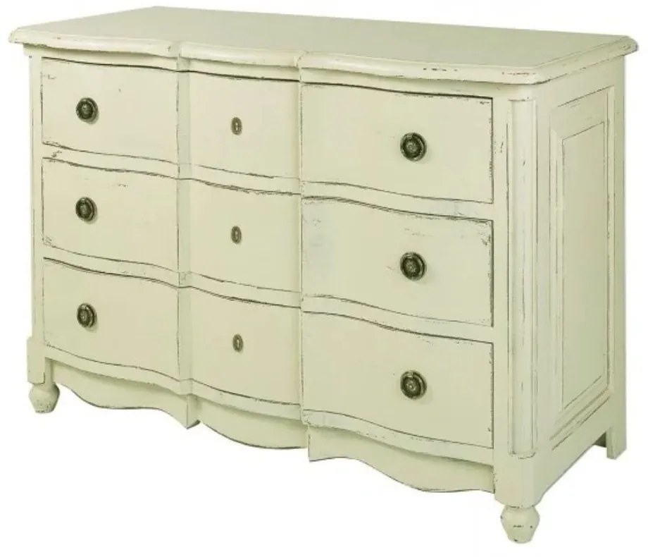 Comoda verde, din lemn de pin, cu 3 sertare, aspect vintage, Arbalette
