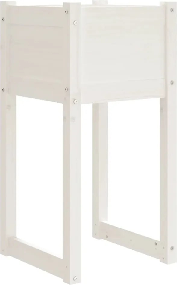 vidaXL Jardinieră, alb, 40x40x81 cm, lemn masiv de pin