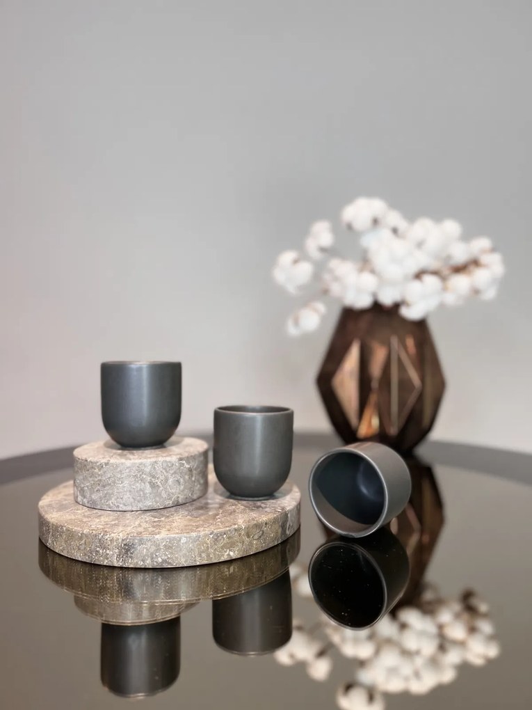 Pahar Cafea Novum Vulcano (Negru Antracit-Mat, 150ml) Gresie Glazurata Manual