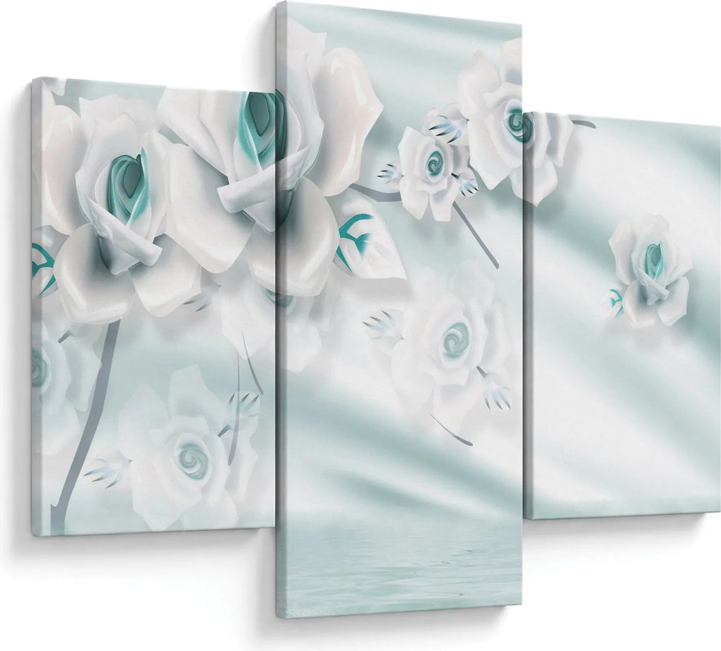 Tablou - Flori de trandafir turcoaz (90x60 cm)