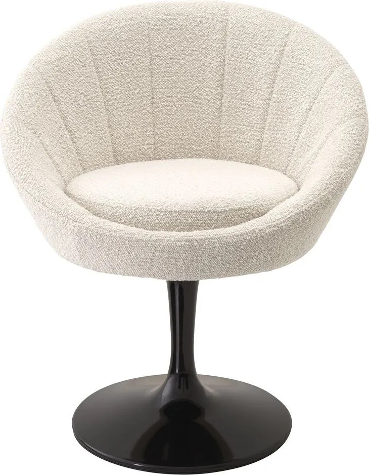 Scaun pivotant design elegant LUX O'Neill, boucle crem 114953 HZ