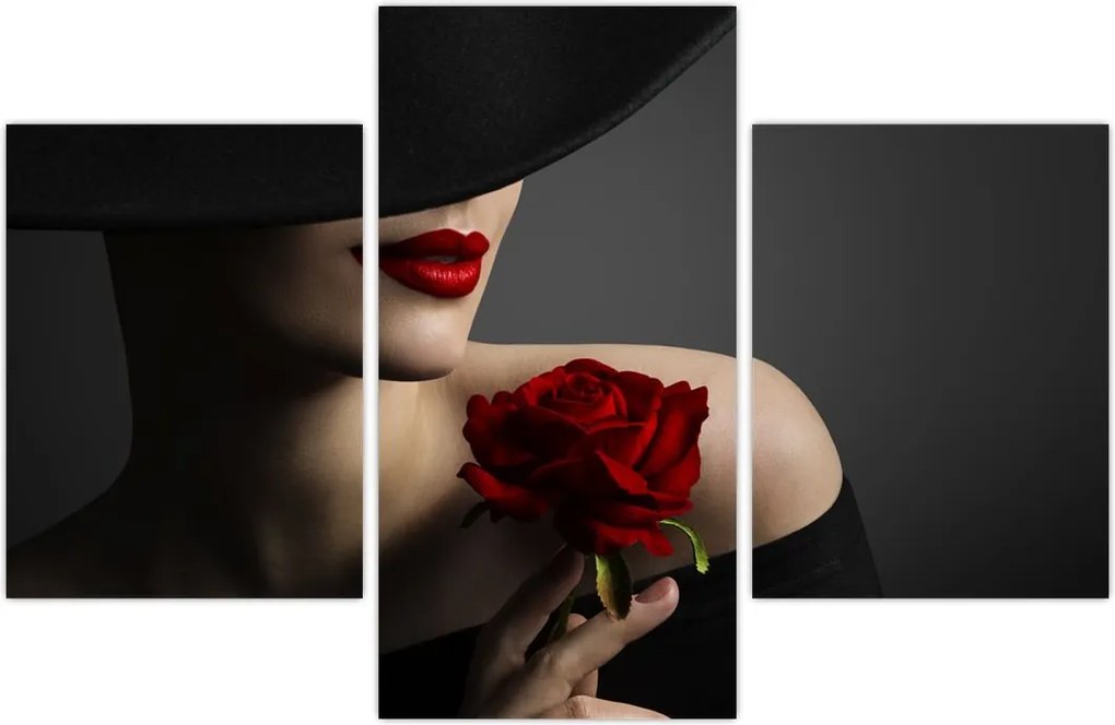 Tablou - Femeia cu flori (90x60 cm)