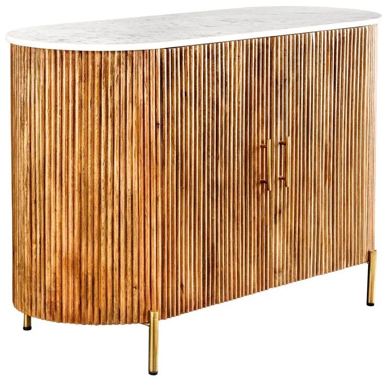 Comoda lemn de mango, marmura alba TRES CHIC 105cm
