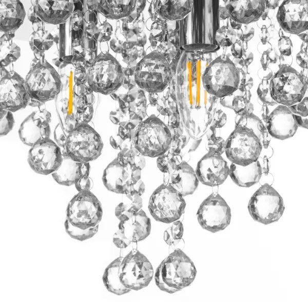 Plafonieră Globo 63040306X LONDON 3xE14/40W/230V d. 38 cm crom lucios