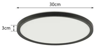 Plafonieră LED pentru baie Brilagi ULTRA SLIM LED/18W/230V d. 30 cm negru IP54