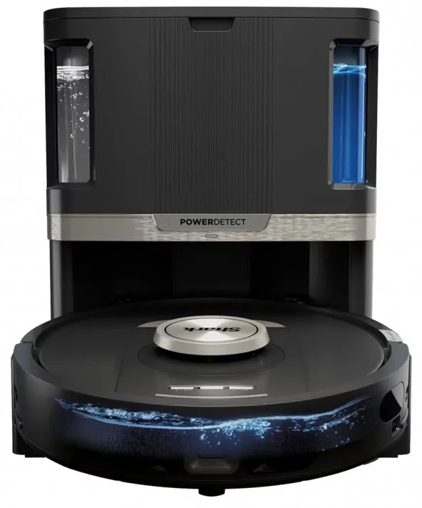 Aspirator robot Shark PowerDetect Max RV2800ZEEU, 650W, 0.3 L, 372 m², 360° LiDAR, Autonomie pana la 110 min, Detectare margini umede, Negru