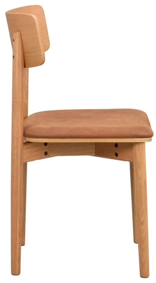 Scaune de dining maro coniac/natural 2 buc. din imitație de piele Wolcott – Rowico