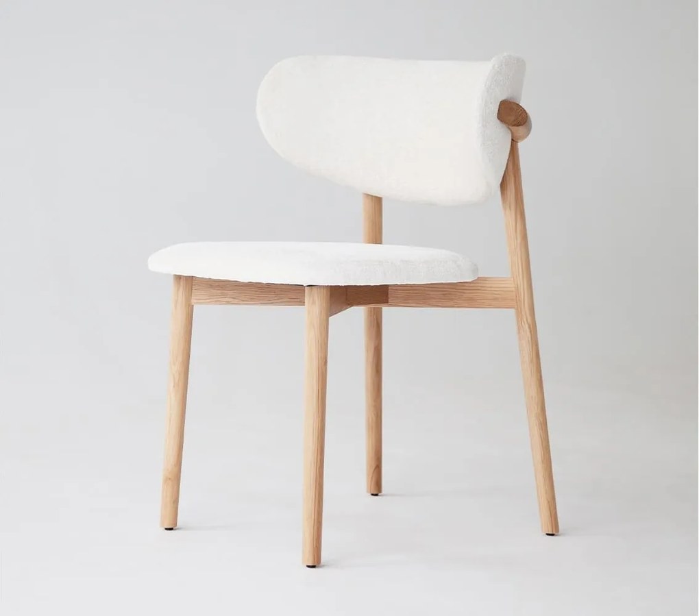 Scaun lemn masiv gri Ming Tapițerie antracit, 56 × 50 × 74 cm