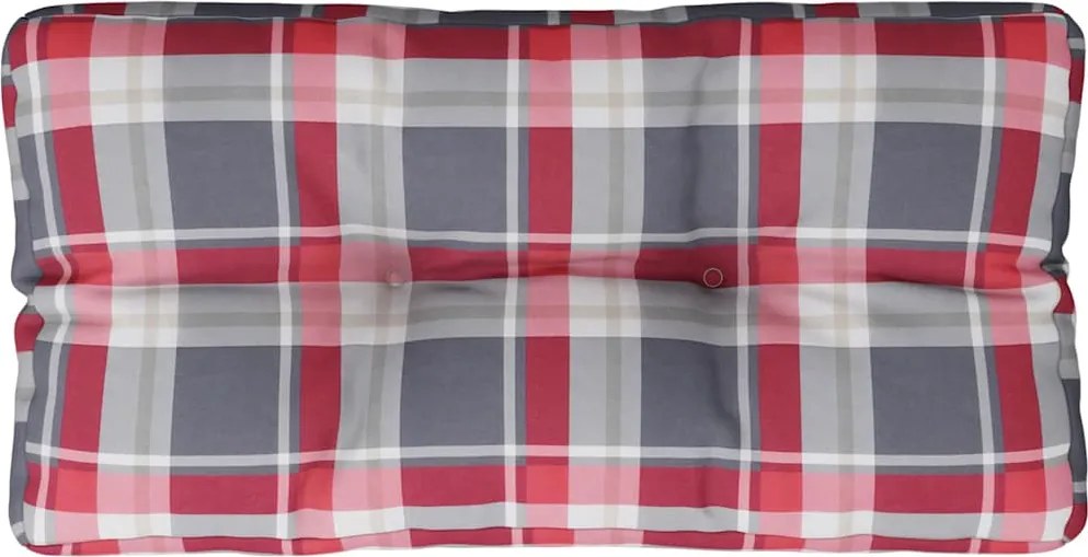 vidaXL Pernă de paleți, roșu carouri, 70x40x12 cm, material textil