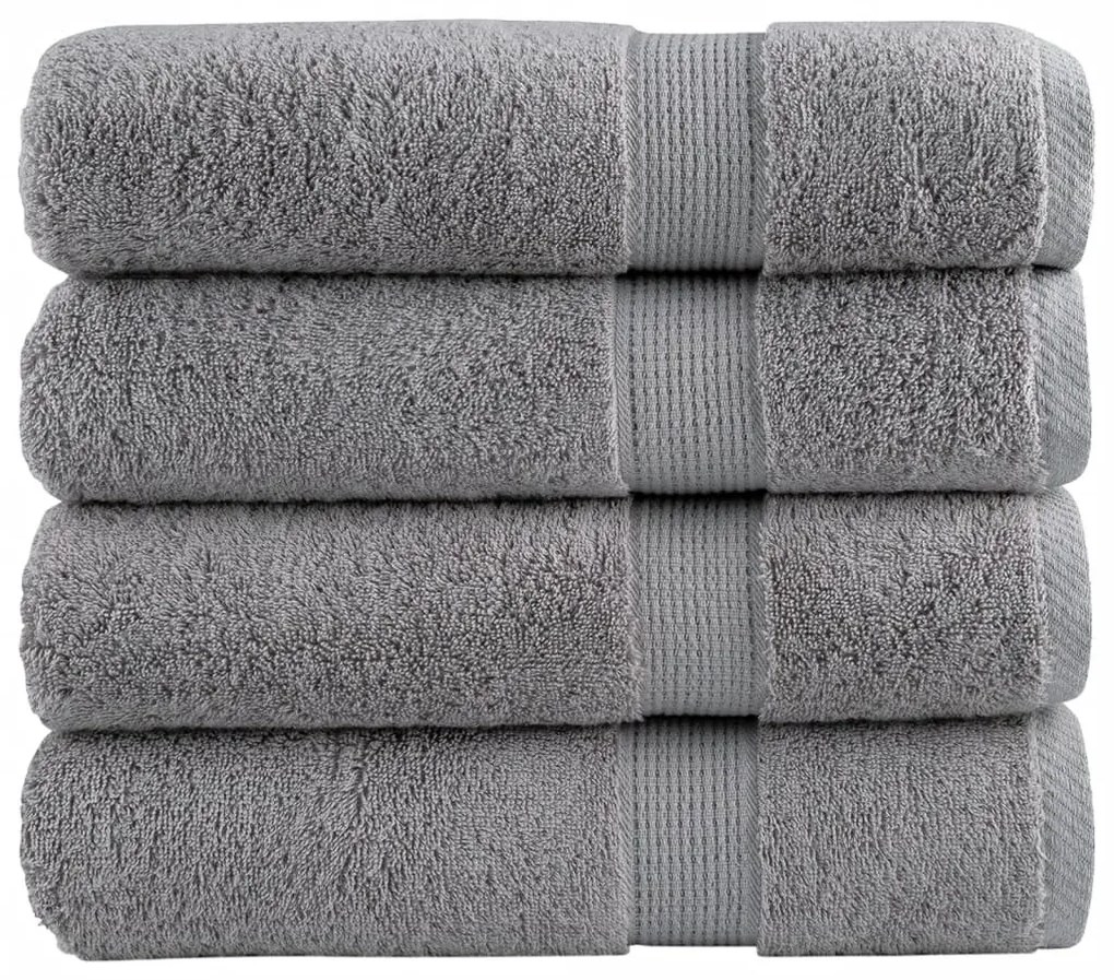 vidaXL Prosoape de duș premium SOLUND 4 buc gri 70x140cm 600 gsm