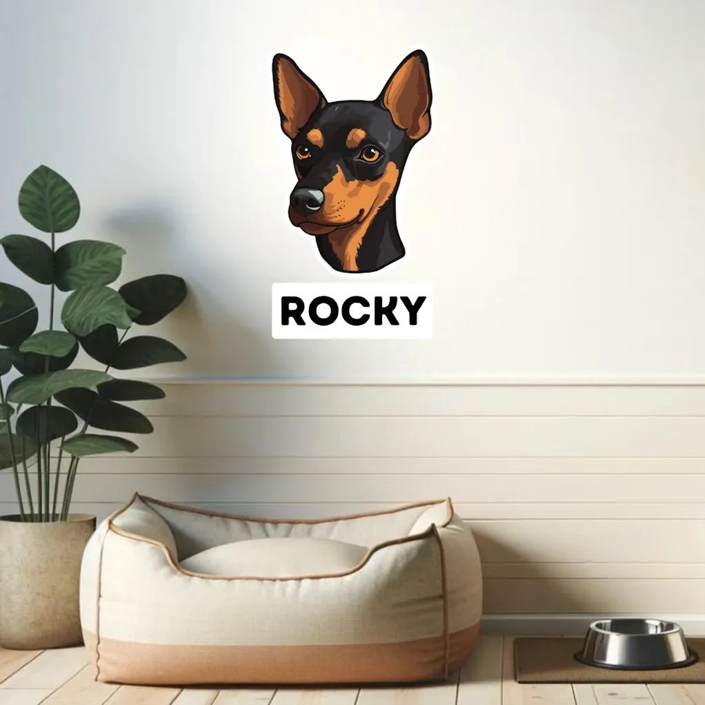 PIPPER. Autocolant Pinscher miniatural mărimea: 60cm