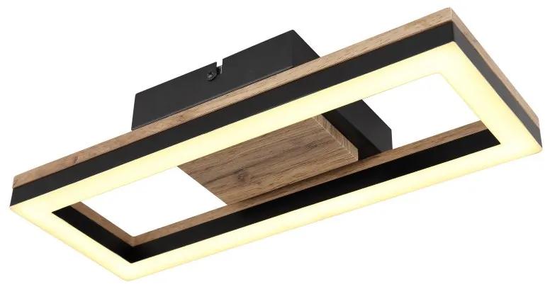 Plafoniera LED design industrial Beatrix negru, maro 34x,5x13cm