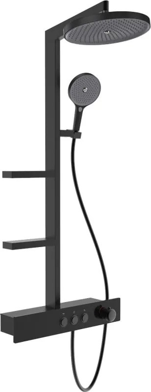 Mexen Plex set de duș exterior cu duș de plafon și baterie, negru - 78103-70