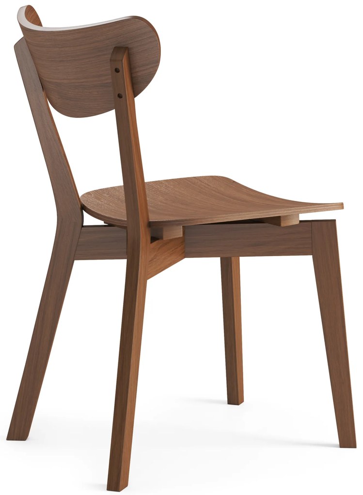 MAZZONI EXPORT ROXY Nucă Naturală - SCAUN DE LEMN PENTRU SALON SUFRAGERIE BUCĂTĂRIE RETRO