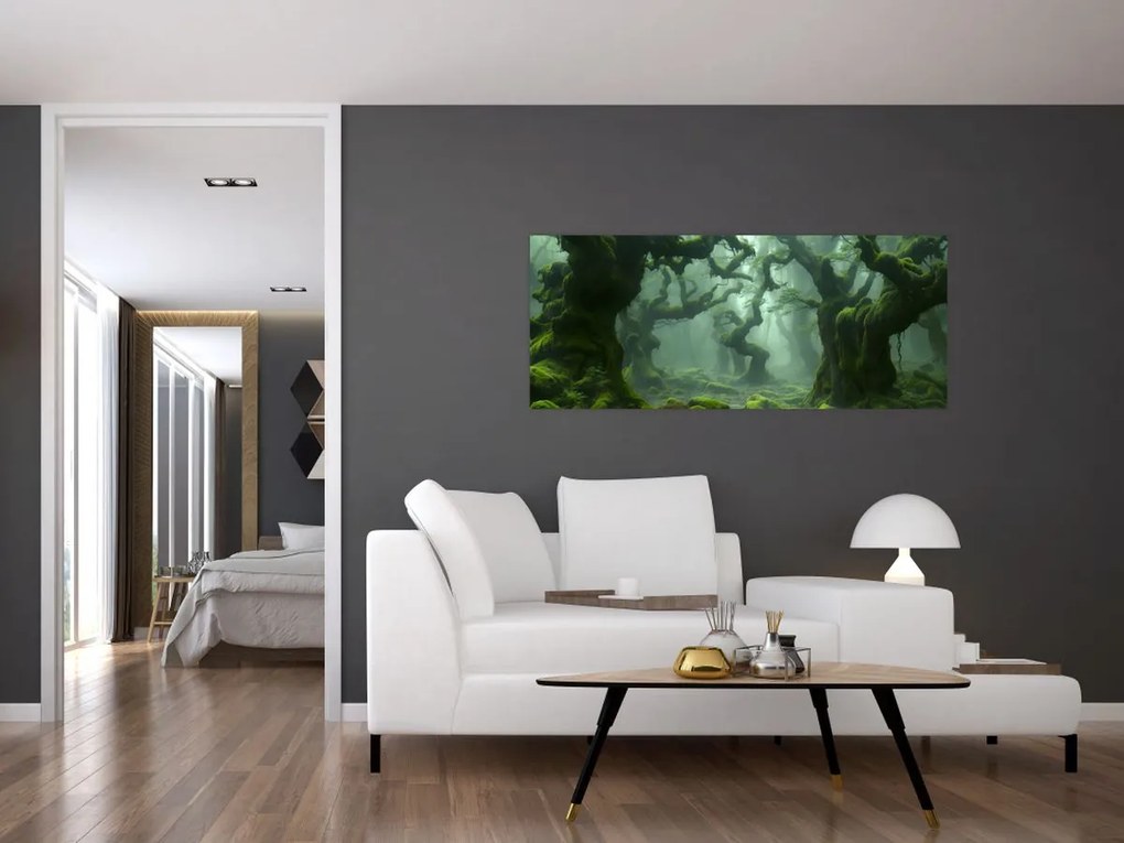 Tablou - O pădure acoperită de mușchi (120x50 cm)