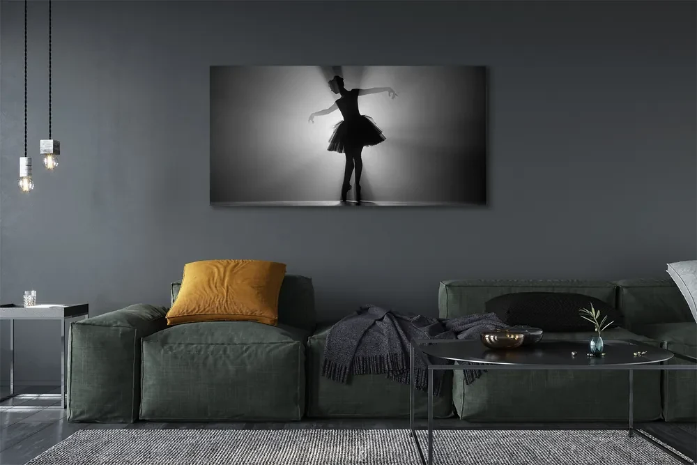 Tablouri canvas Balerina fundal gri