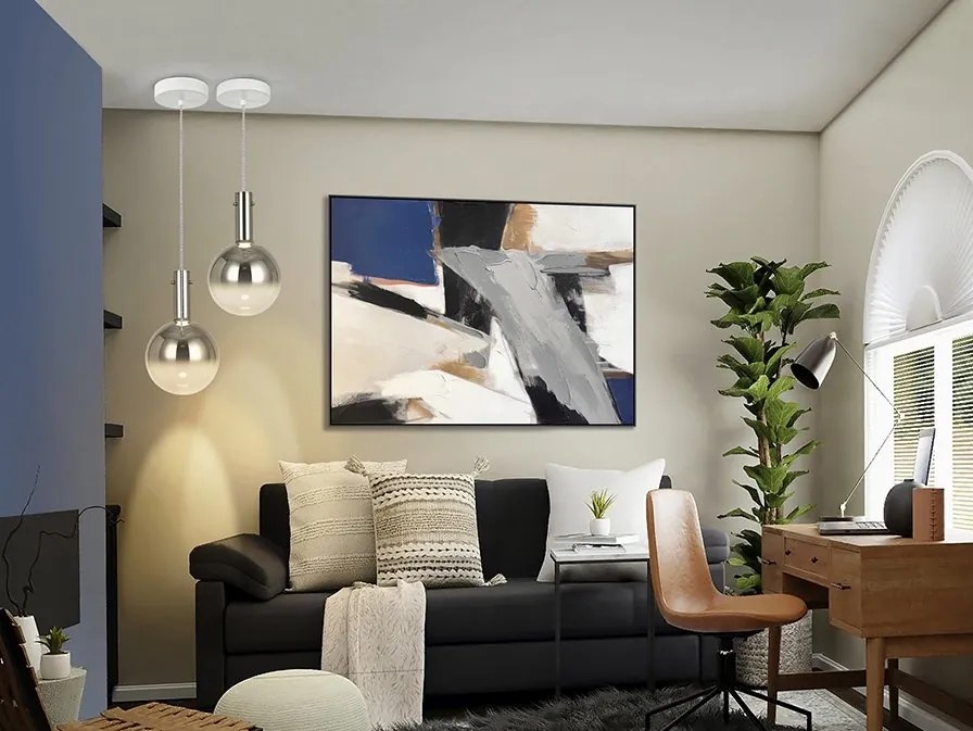 Pendul LED design modern Matices alb/fumuriu