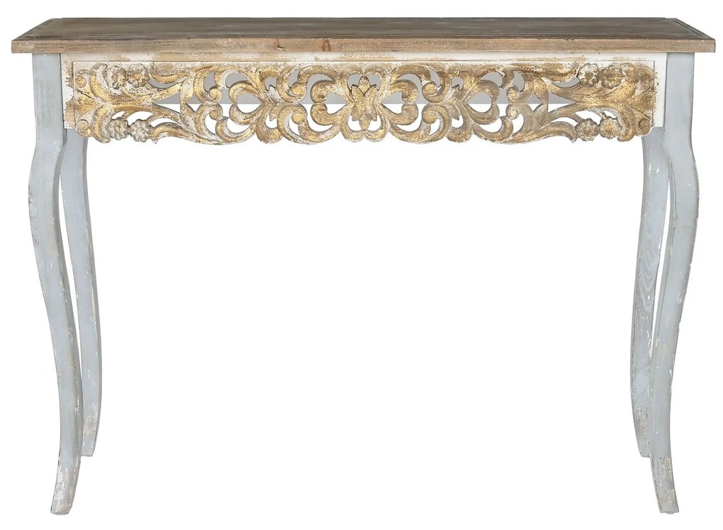 Consola Classic din lemn antichizat gri 125x41.5x91.5 cm