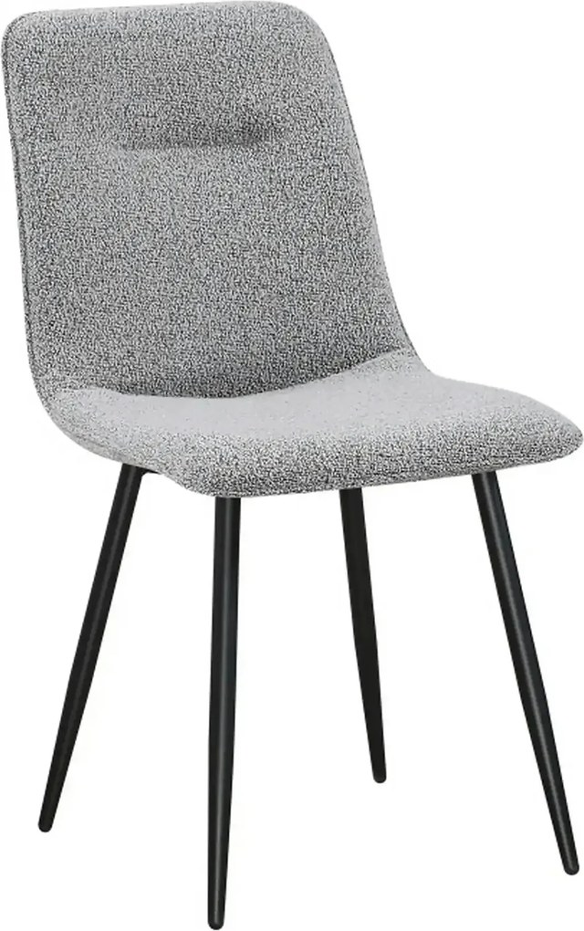 Scaun DOT, gri/negru, stofa buclata/metal, 45x57x89 cm